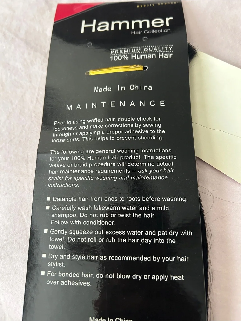 Hammer Hair Collection 16” Bulk 100% Human Hair Color 1 Black (3 packs)